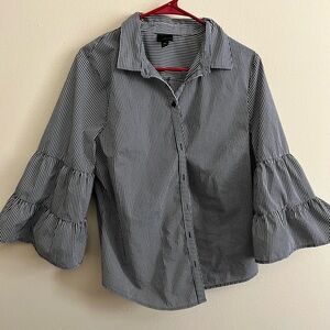 Striped Button Down With Bell Sleeves